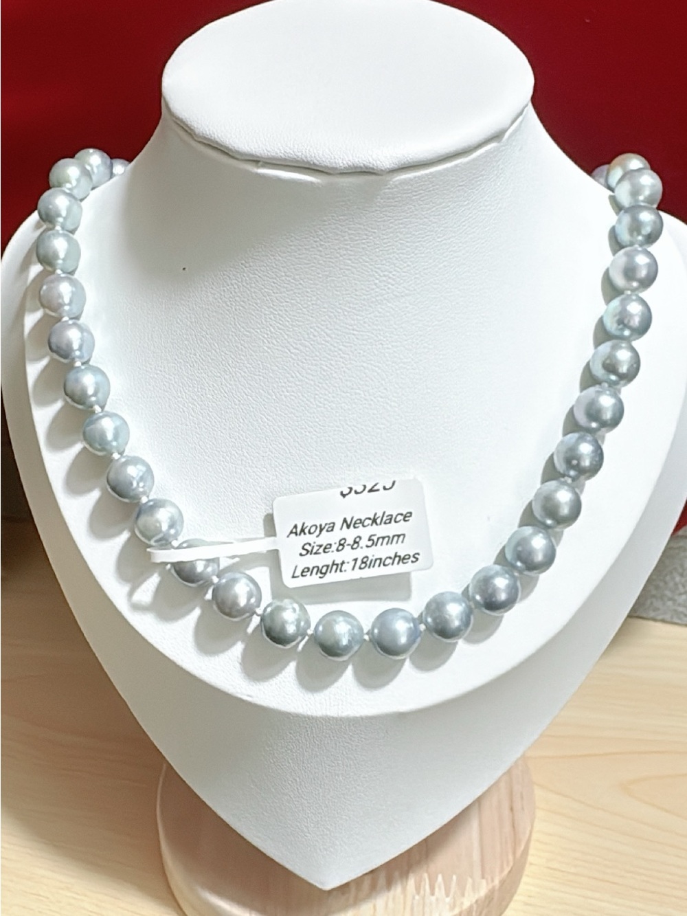 Akoya Silver Pearl Necklace - 18" Classic Strand